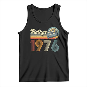Vintage Sunset 1976 Retro Cassette Tank Top Mechanical Dial Tech Nostalgia 50th Birthday TS02 Black Print Your Wear