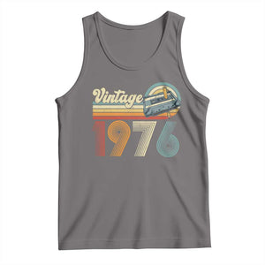 Vintage Sunset 1976 Retro Cassette Tank Top Mechanical Dial Tech Nostalgia 50th Birthday TS02 Deep Heather Print Your Wear