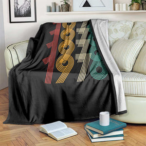 Retro 1976 Multi Line Neon Pop Typography Throw Blanket Vintage 50th Birthday Gift TS02 Print Your Wear