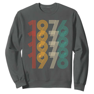 Retro 1976 Multi Line Neon Pop Typography Sweatshirt Vintage 50th Birthday Gift TS02 Dark Heather Print Your Wear