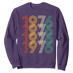 Retro 1976 Multi Line Neon Pop Typography Sweatshirt Vintage 50th Birthday Gift TS02 Purple Print Your Wear