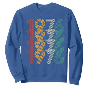 Retro 1976 Multi Line Neon Pop Typography Sweatshirt Vintage 50th Birthday Gift TS02 Royal Blue Print Your Wear