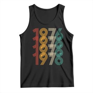 Retro 1976 Multi Line Neon Pop Typography Tank Top Vintage 50th Birthday Gift TS02 Black Print Your Wear