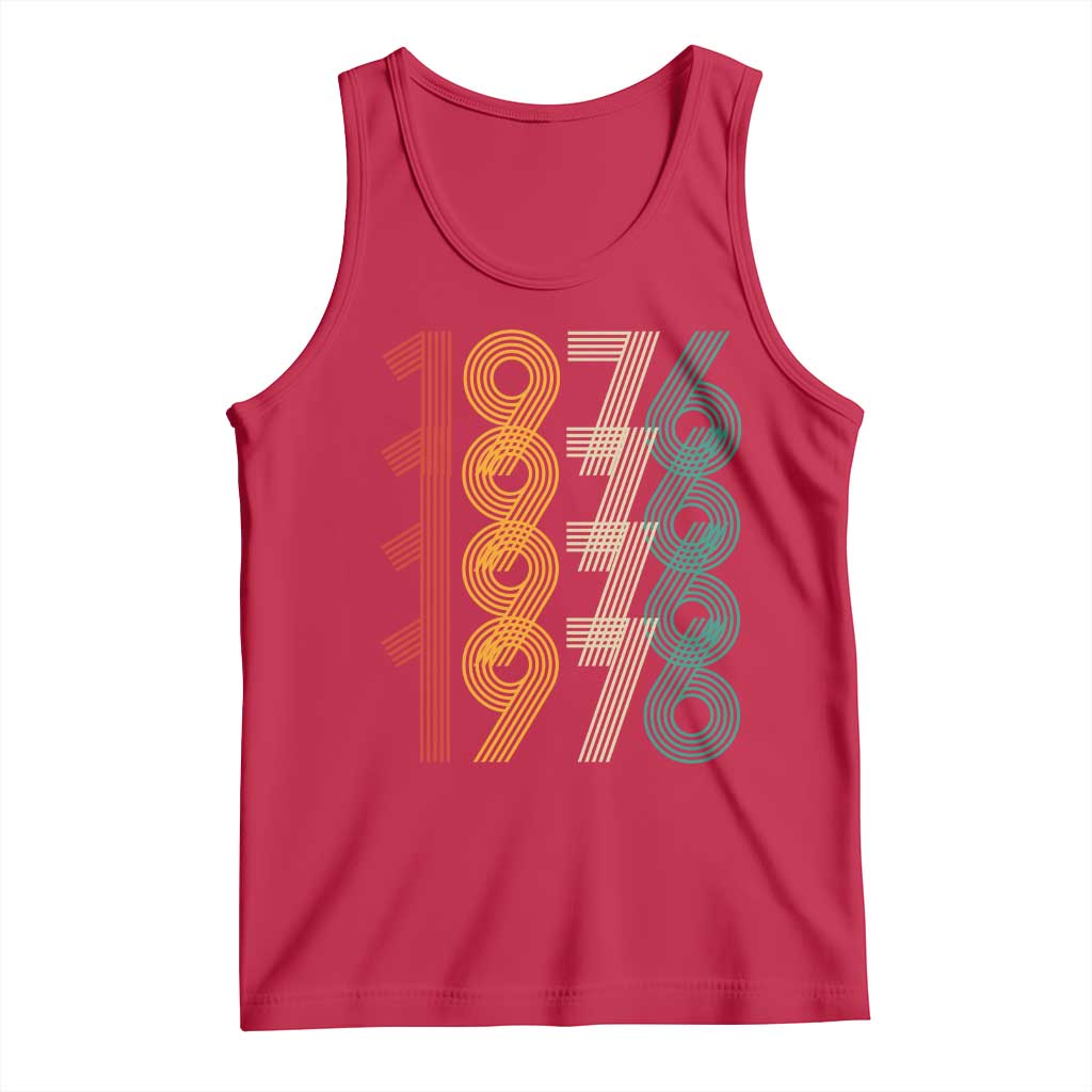 Retro 1976 Multi Line Neon Pop Typography Tank Top Vintage 50th Birthday Gift TS02 Red Print Your Wear
