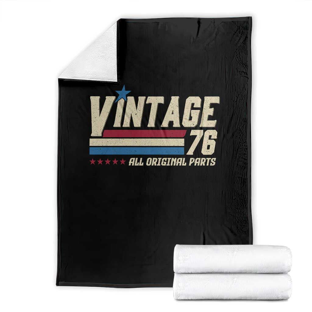 Vintage 76 All Original Parts Throw Blanket Retro Stripe Patriotic 50th Birthday TS02 Black Print Your Wear