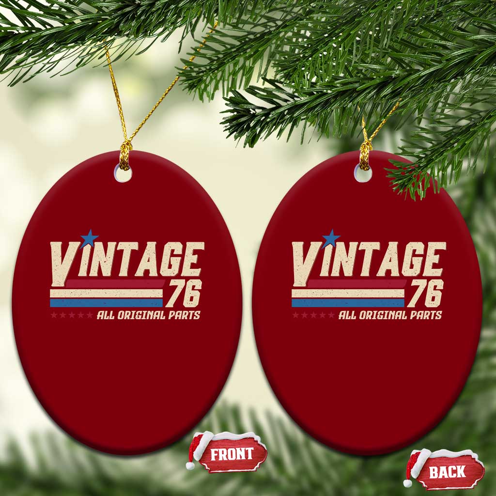 Vintage 76 All Original Parts Ceramic Ornament Retro Stripe Patriotic 50th Birthday TS02 Print Your Wear