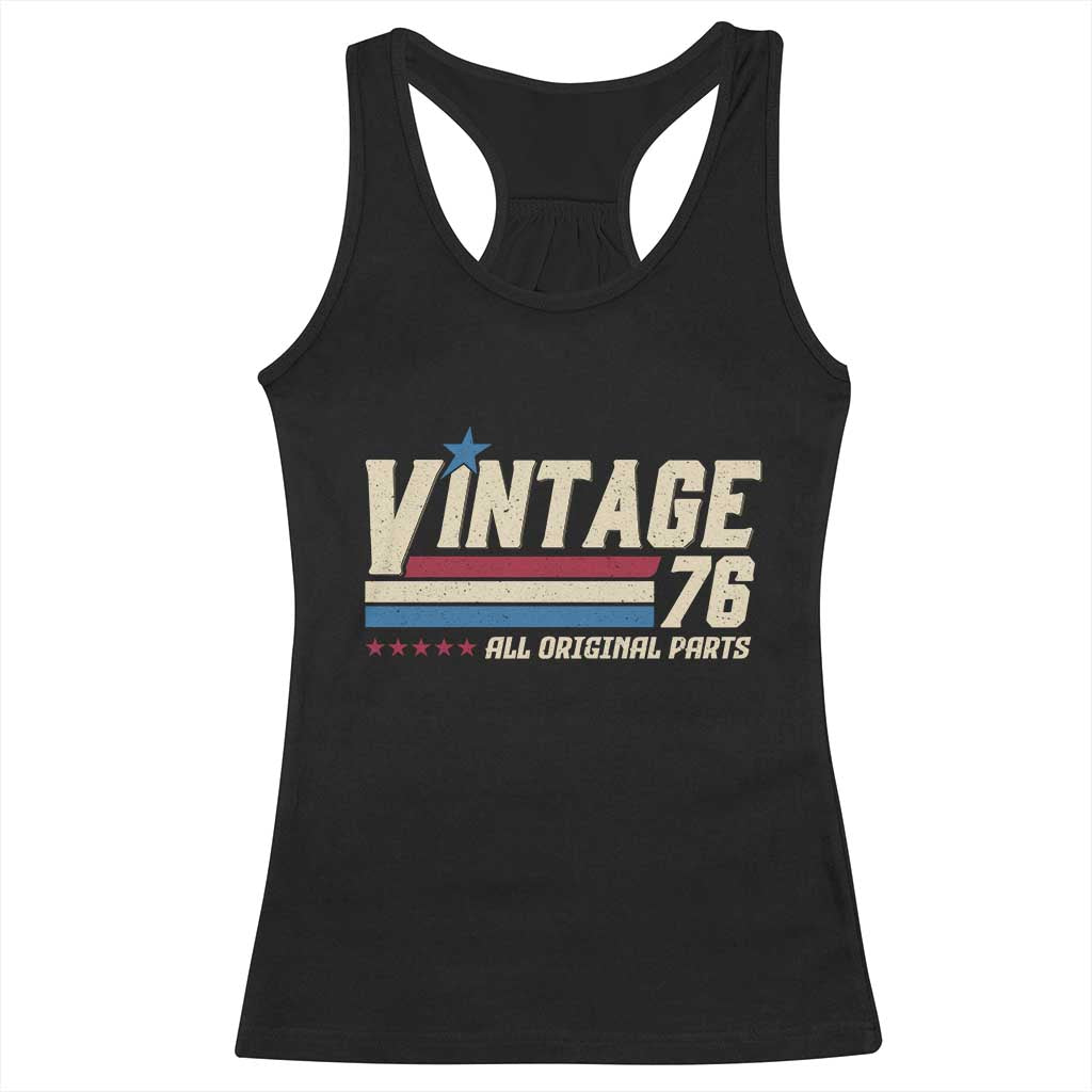 Vintage 76 All Original Parts Racerback Tank Top Retro Stripe Patriotic 50th Birthday TS02 Black Print Your Wear