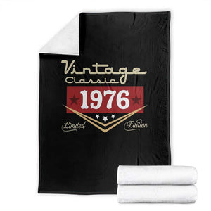 Vintage Classic 1976 Limited Edition Throw Blanket Luxury Retro Milestone Birthday TS02 Black Print Your Wear