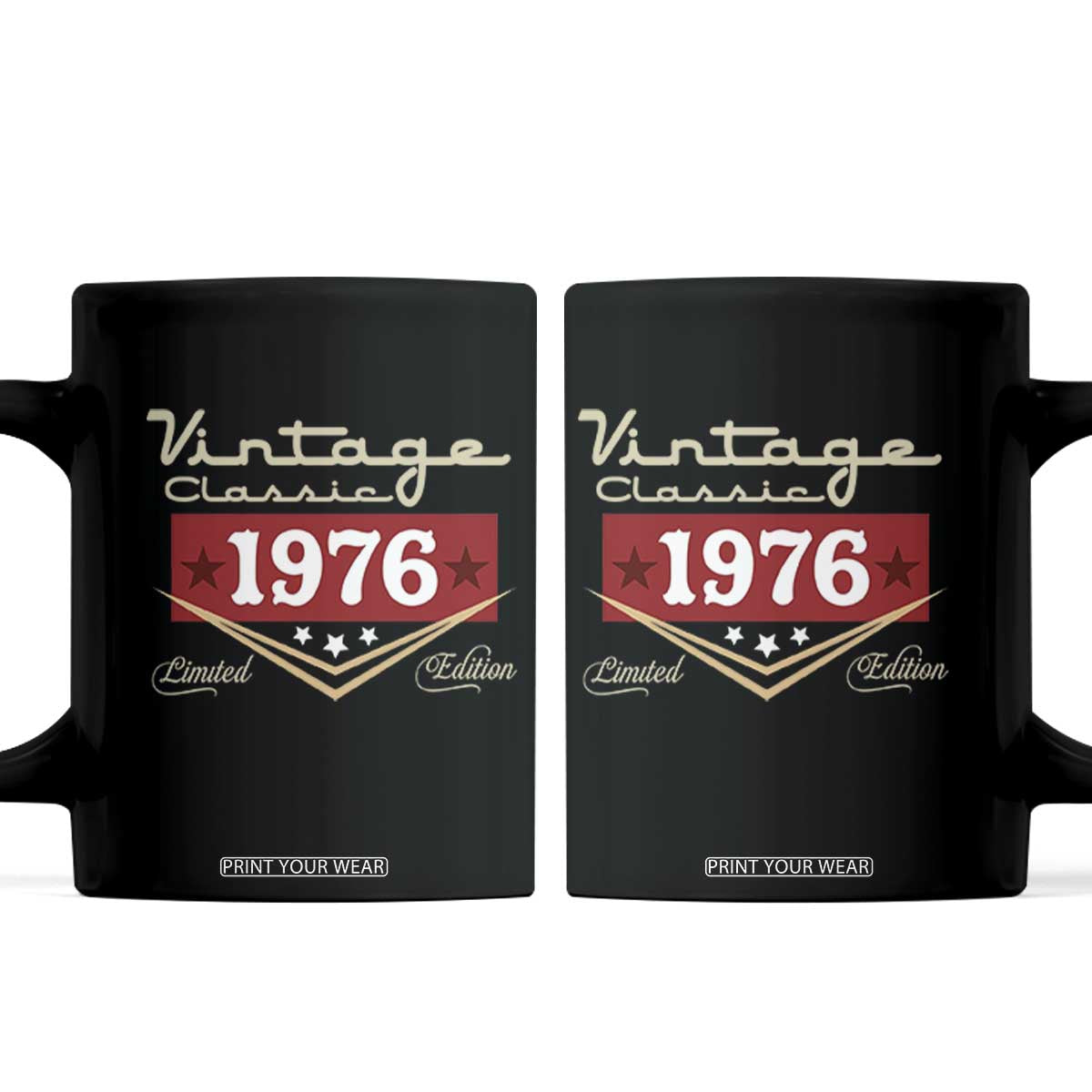 Vintage Classic 1976 Limited Edition Coffee Mug Luxury Retro Milestone Birthday TS02 Black Print Your Wear