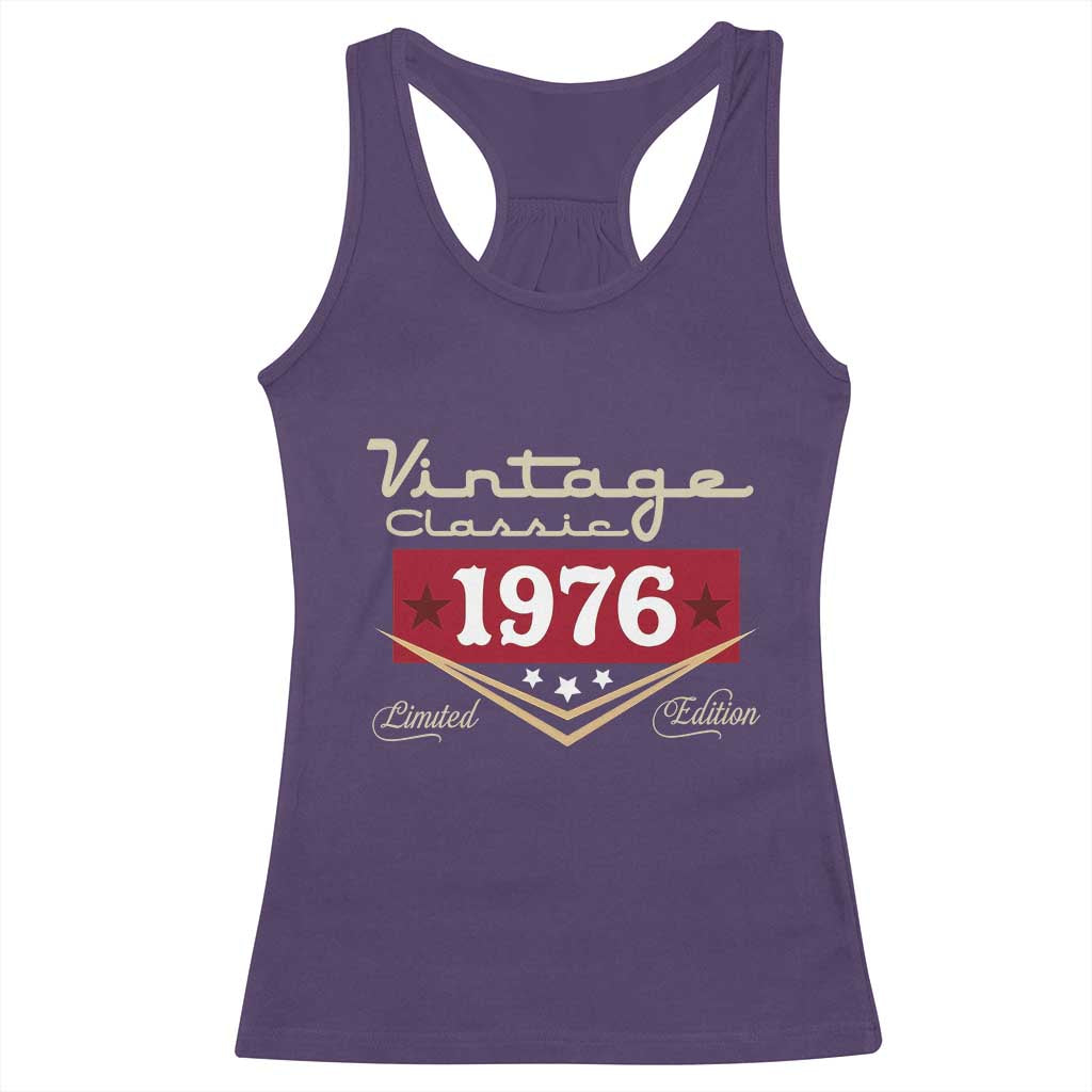 Vintage Classic 1976 Limited Edition Racerback Tank Top Luxury Retro Milestone Birthday TS02 Purple Print Your Wear