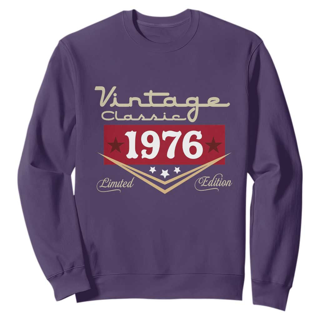 Vintage Classic 1976 Limited Edition Sweatshirt Luxury Retro Milestone Birthday TS02 Purple Print Your Wear