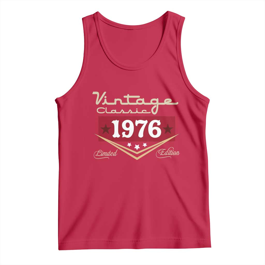 Vintage Classic 1976 Limited Edition Tank Top Luxury Retro Milestone Birthday TS02 Red Print Your Wear