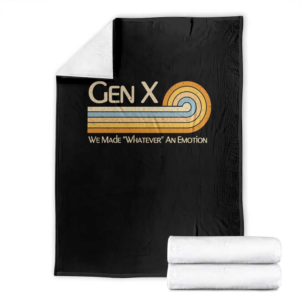 Gen X We Made Whatever An Emotion Throw Blanket Vintage Retro 70s Rainbow Graphic TS02 Black Print Your Wear