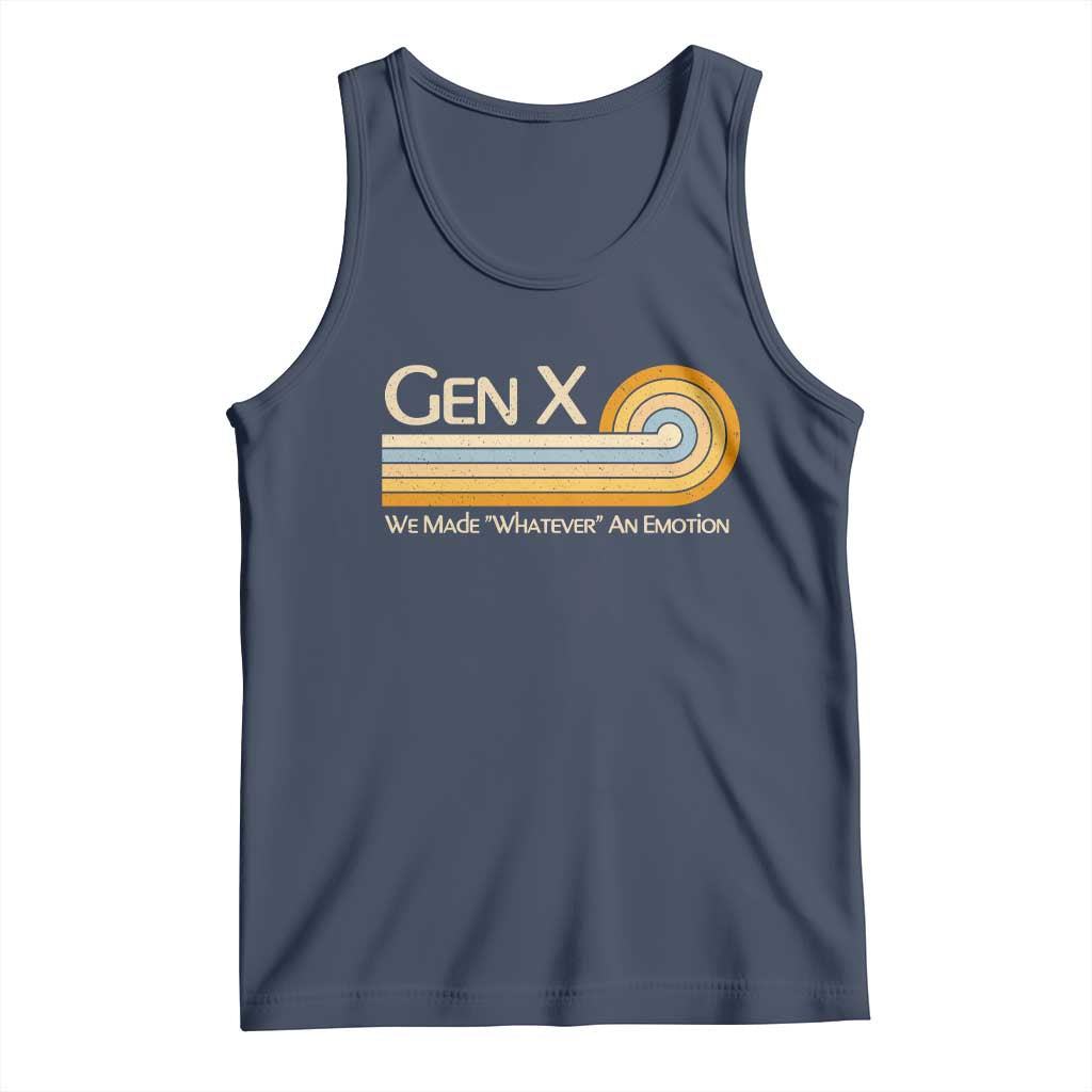 Gen X We Made Whatever An Emotion Tank Top Vintage Retro 70s Rainbow Graphic TS02 Navy Print Your Wear