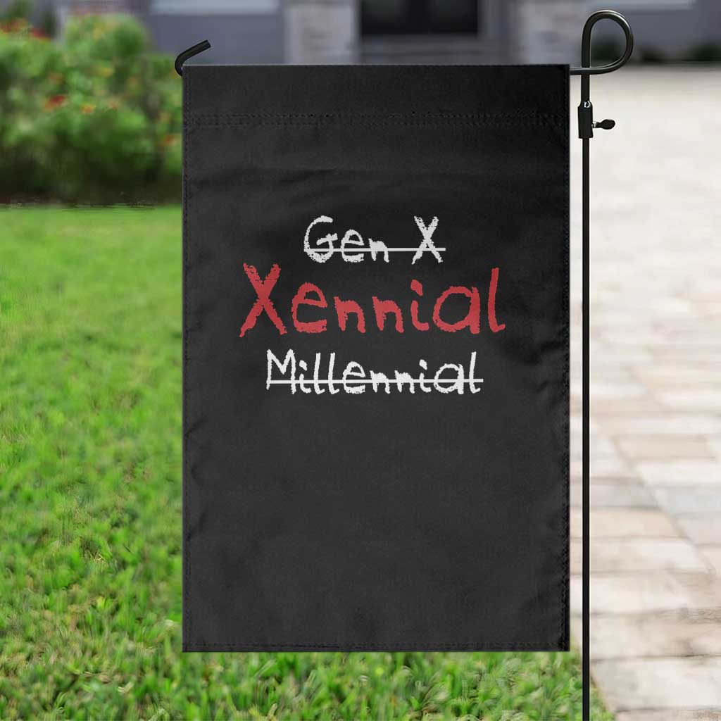 Gen X Xennial Millennial Garden Flag Micro Generation Retro Typography Graphic TS02 Print Your Wear