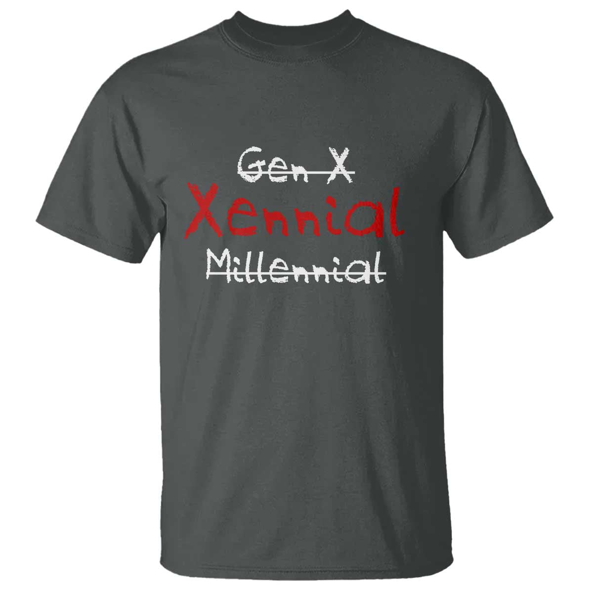 Gen X Xennial Millennial T Shirt Micro Generation Retro Typography Graphic TS02 Dark Heather Print Your Wear