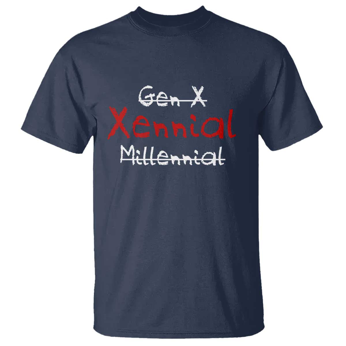 Gen X Xennial Millennial T Shirt Micro Generation Retro Typography Graphic TS02 Navy Print Your Wear