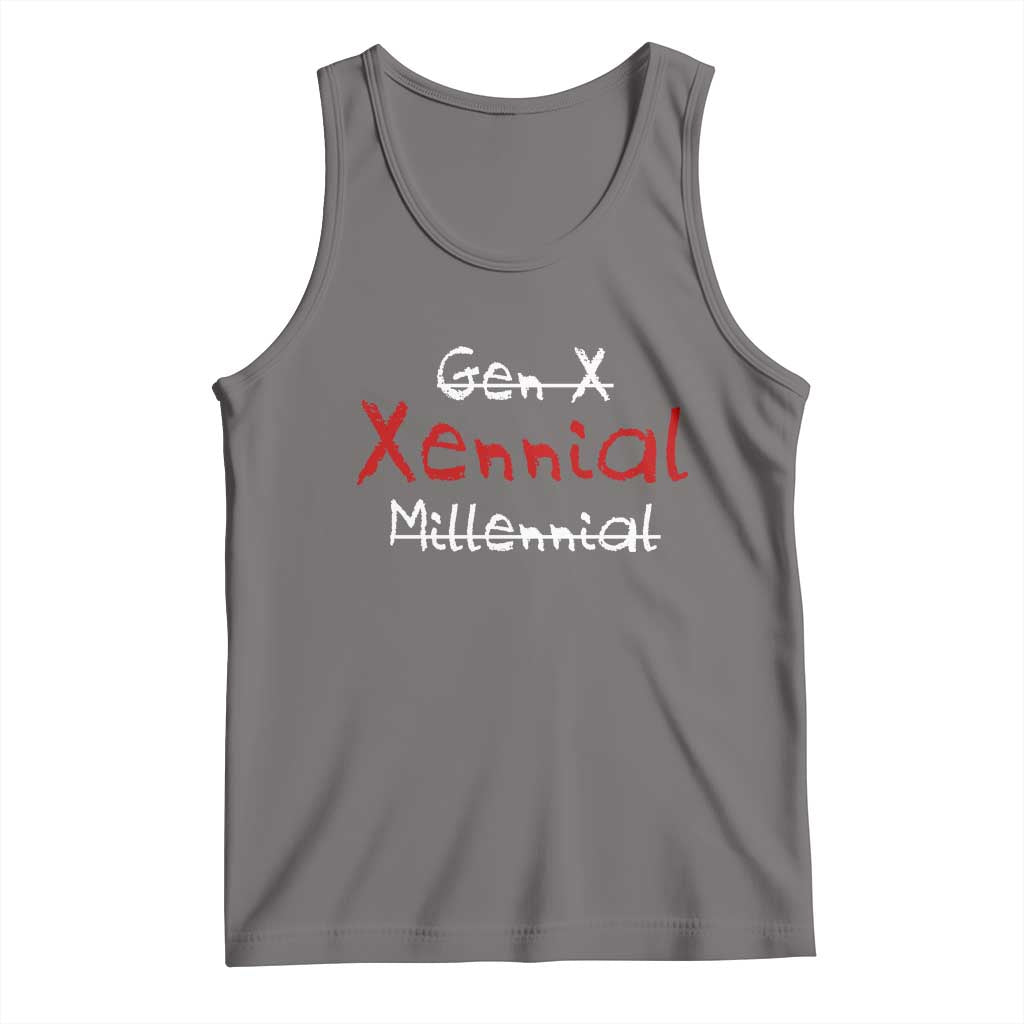 Gen X Xennial Millennial Tank Top Micro Generation Retro Typography Graphic TS02 Deep Heather Print Your Wear
