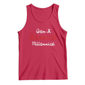 Gen X Xennial Millennial Tank Top Micro Generation Retro Typography Graphic TS02 Red Print Your Wear