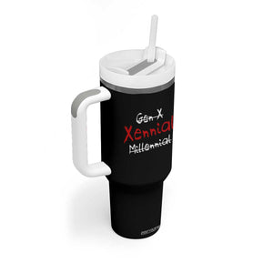 Gen X Xennial Millennial Tumbler With Handle Micro Generation Retro Typography Graphic TS02 Print Your Wear