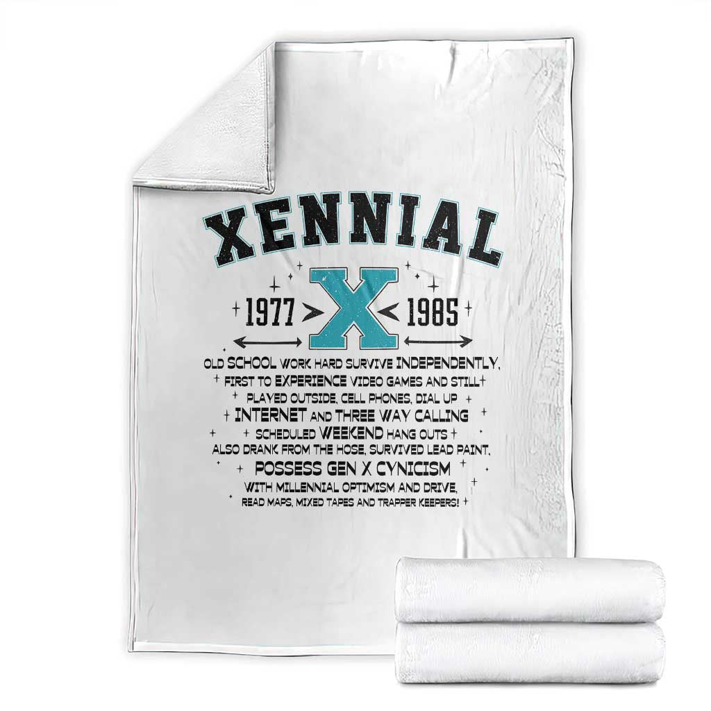 Xennial Definition 1977 to 1985 Throw Blanket Vintage Dictionary Style Graphic TS02 White Print Your Wear