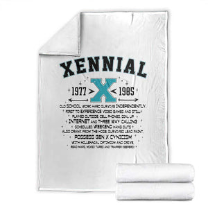 Xennial Definition 1977 to 1985 Throw Blanket Vintage Dictionary Style Graphic TS02 White Print Your Wear