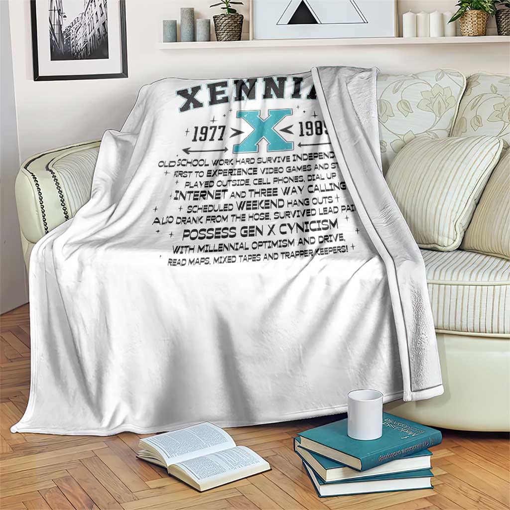 Xennial Definition 1977 to 1985 Throw Blanket Vintage Dictionary Style Graphic TS02 Print Your Wear