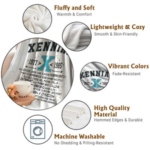 Xennial Definition 1977 to 1985 Throw Blanket Vintage Dictionary Style Graphic TS02 Print Your Wear