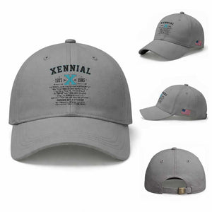 Xennial Definition 1977 to 1985 Baseball Cap Vintage Dictionary Style Graphic TS02 Baseball Cap Universal Fit Sport Gray Print Your Wear