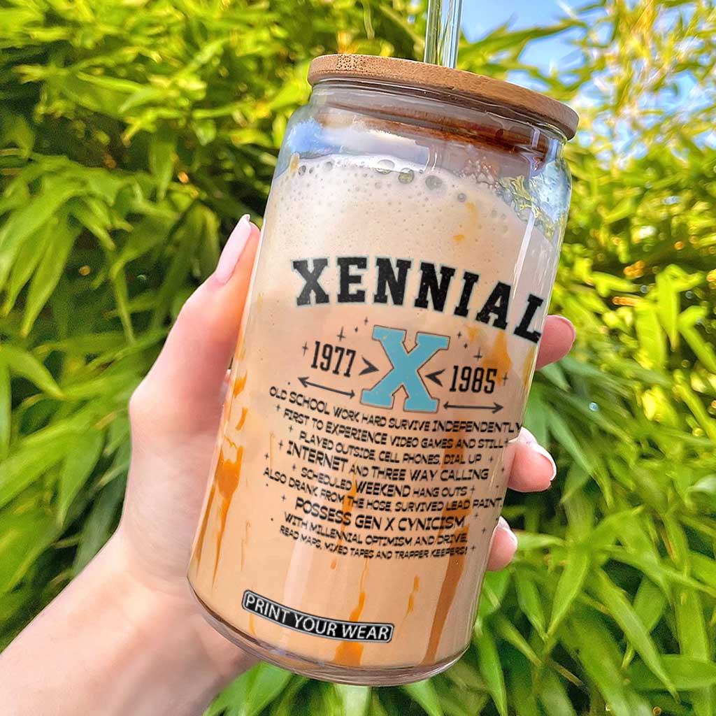 Xennial Definition 1977 to 1985 Glass Can Vintage Dictionary Style Graphic TS02 White Print Your Wear