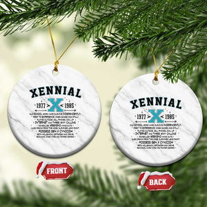 Xennial Definition 1977 to 1985 Ceramic Ornament Vintage Dictionary Style Graphic TS02 1pc White Marble Print Your Wear