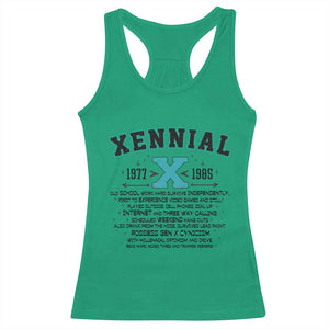 Xennial Definition 1977 to 1985 Racerback Tank Top Vintage Dictionary Style Graphic TS02 Irish Green Print Your Wear