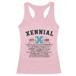Xennial Definition 1977 to 1985 Racerback Tank Top Vintage Dictionary Style Graphic TS02 Light Pink Print Your Wear