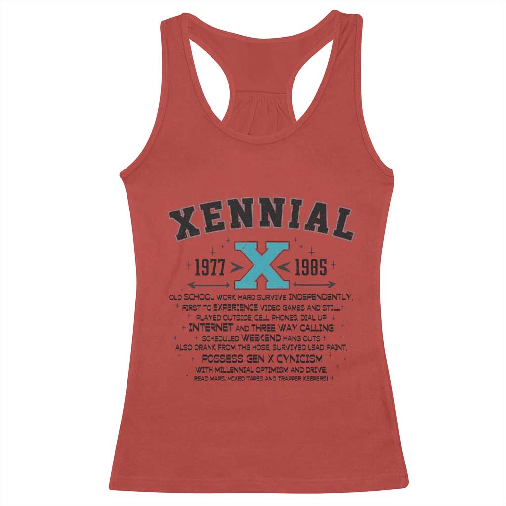Xennial Definition 1977 to 1985 Racerback Tank Top Vintage Dictionary Style Graphic TS02 Red Print Your Wear