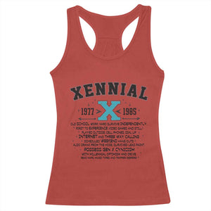Xennial Definition 1977 to 1985 Racerback Tank Top Vintage Dictionary Style Graphic TS02 Red Print Your Wear