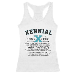 Xennial Definition 1977 to 1985 Racerback Tank Top Vintage Dictionary Style Graphic TS02 White Print Your Wear