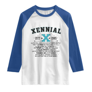 Xennial Definition 1977 to 1985 Raglan Shirt Vintage Dictionary Style Graphic TS02 White Royal Print Your Wear