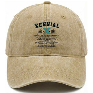 Xennial Definition 1977 to 1985 Washed Cotton Baseball Cap Vintage Dictionary Style Graphic TS02 Print Your Wear