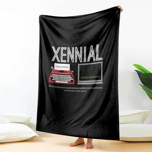 Xennial Typewriter and Computer Screen Throw Blanket Analog Childhood Digital Adulthood TS02 Print Your Wear