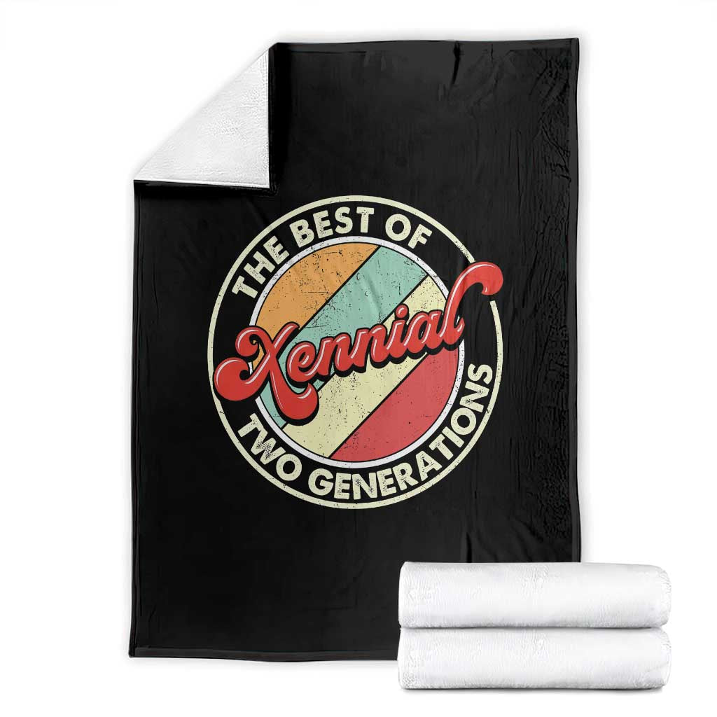Xennial The Best of Two Generations Throw Blanket Retro Sunset Vintage 70s Graphic TS02 Black Print Your Wear