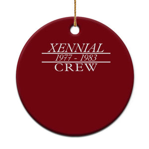Xennial Crew 1977 to 1983 Ceramic Ornament Minimalist Bold Typography Graphic TS02 1pc Red Print Your Wear