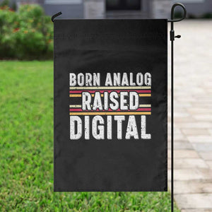 Born Analog Raised Digital Garden Flag Vintage Sunset Retro Tech Graphic TS02 Print Your Wear