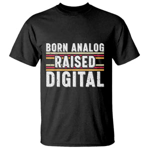 Born Analog Raised Digital T Shirt Vintage Sunset Retro Tech Graphic TS02 Black Print Your Wear