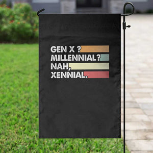 Gen X Millennial Nah Xennial Garden Flag Retro Sunset Striped Typography Graphic TS02 Print Your Wear