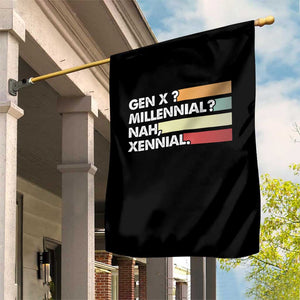 Gen X Millennial Nah Xennial Garden Flag Retro Sunset Striped Typography Graphic TS02 Print Your Wear