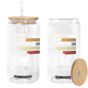 Gen X Millennial Nah Xennial Glass Can Retro Sunset Striped Typography Graphic TS02 Print Your Wear