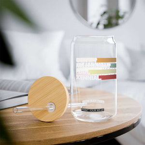 Gen X Millennial Nah Xennial Glass Can Retro Sunset Striped Typography Graphic TS02 Print Your Wear