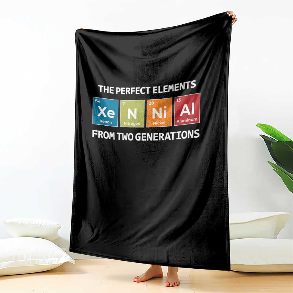 Xennial The Perfect Elements From Two Generations Throw Blanket Periodic Table Science Graphic TS02 Print Your Wear
