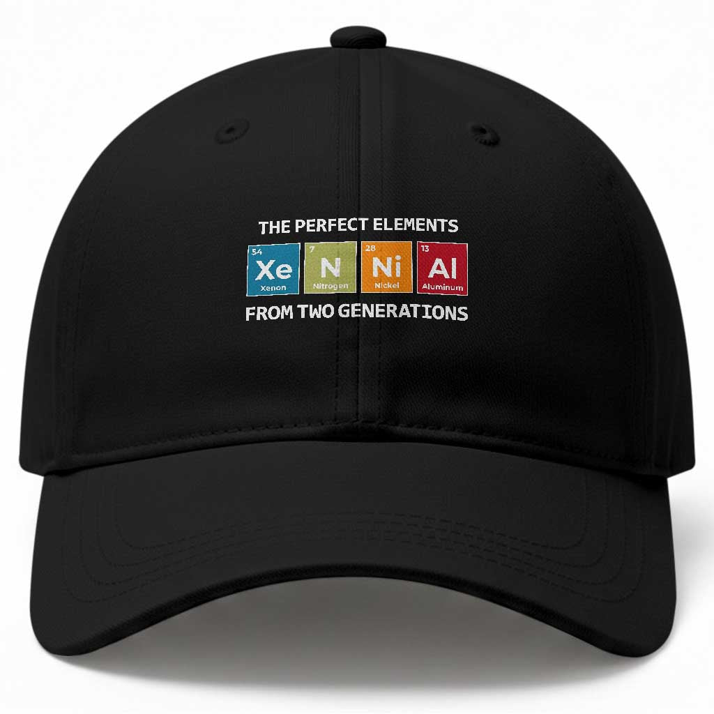 Xennial The Perfect Elements From Two Generations Baseball Cap Periodic Table Science Graphic TS02 Print Your Wear