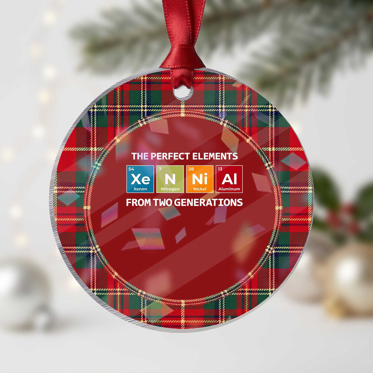 Xennial The Perfect Elements From Two Generations Holographic Acrylic Ornament Periodic Table Science Graphic
